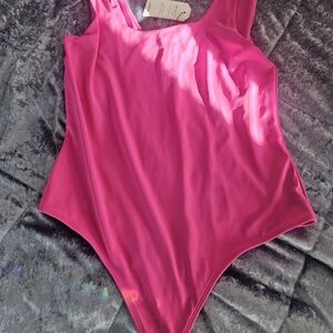 NWT Express Pink Tank Thong Bodysuit Sculpt Fit Size Large